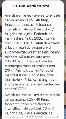 Mesaj RO ALERT de vreme severă, la Constanța! Vezi prognoza meteo 