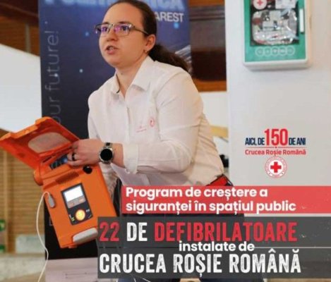 Program național de instalare a defibrilatoarelor în spații publice, lansat de Crucea Roșie Română