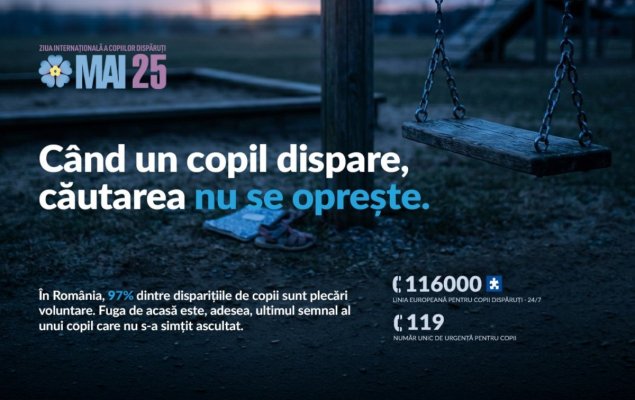 Peste 10.500 de sesizări pentru copii dispăruți în ultimul an în România, în creștere pentru al treilea an consecutiv