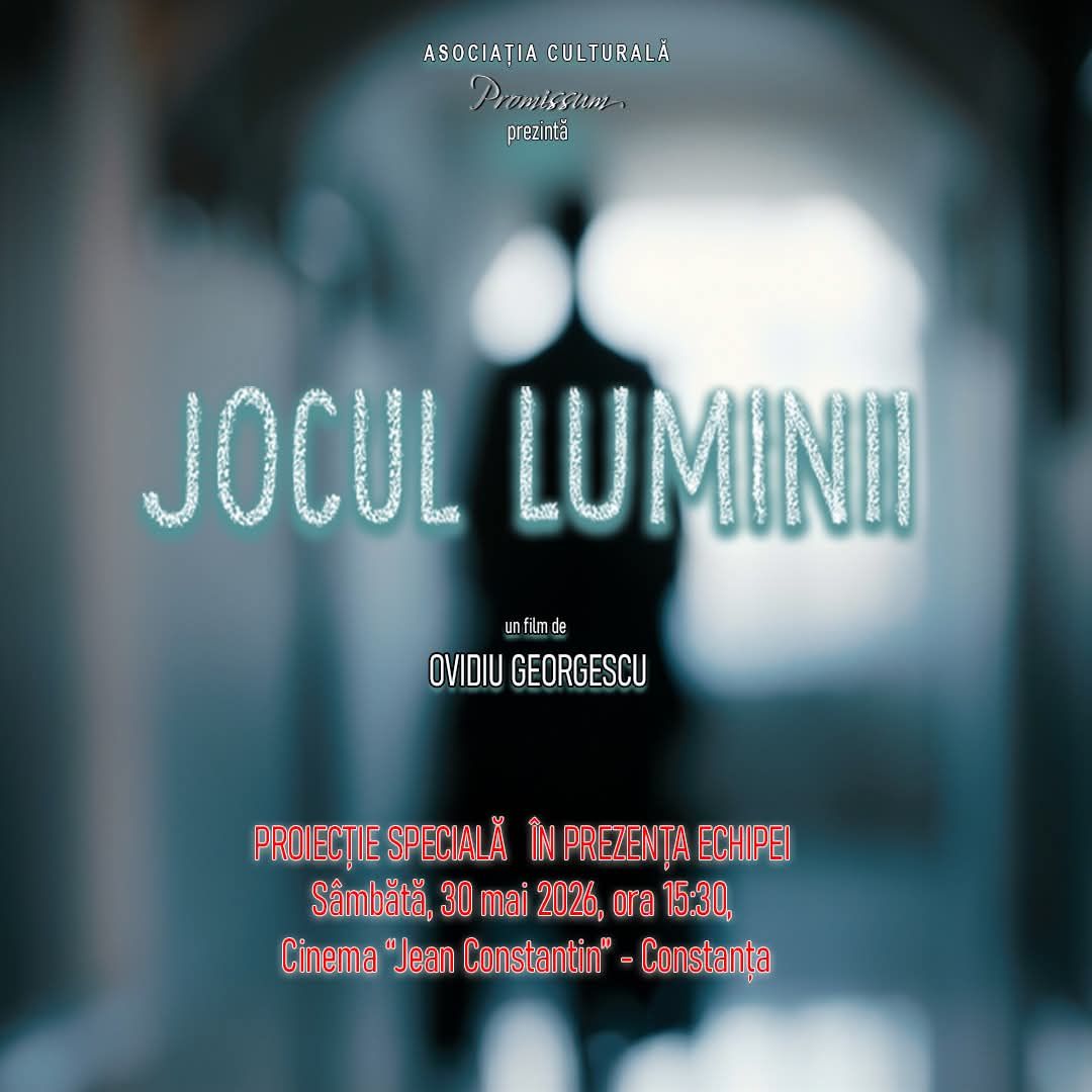 Proiectie speciala „Jocul Luminii”, in prezenta regizorului Ovidiu Georgescu, la Centrul „Jean Constantin” Proiectie speciala „Jocul Luminii”, in prezenta regizorului Ovidiu Georgescu, la Centrul „Jean Constantin”