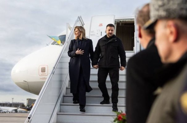 Preşedintele Volodimir Zelenski vine la Bucureşti, la Summit-ul B9, împreună cu soţia sa