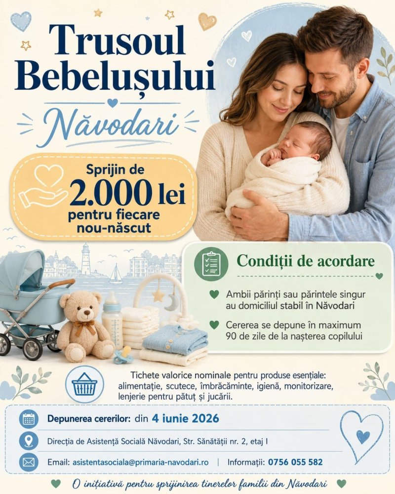 Primaria Navodari lanseaza programul Trusoul Bebelusului, pentru a veni in sprijinul parintilor Primaria Navodari lanseaza programul Trusoul Bebelusului, pentru a veni in sprijinul parintilor
