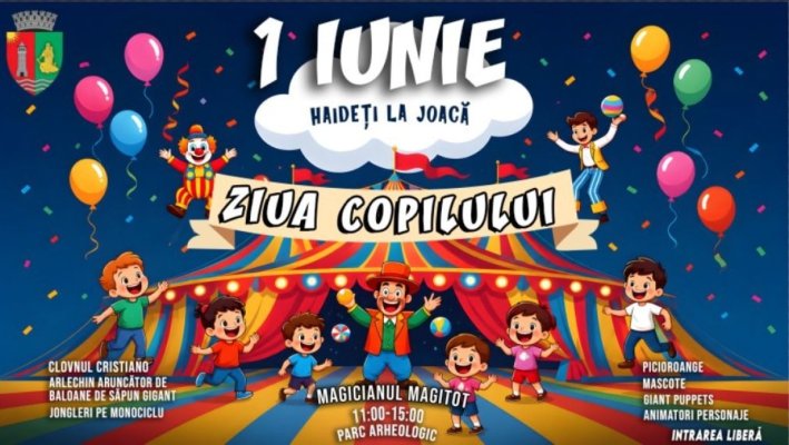 De 1 Iunie, copilăria prinde viață în Parcul Arheologic!