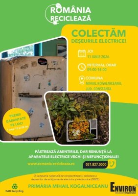 Primăria Mihail Kogălniceanu anunț despre campania națională de conștientizare și colectare 