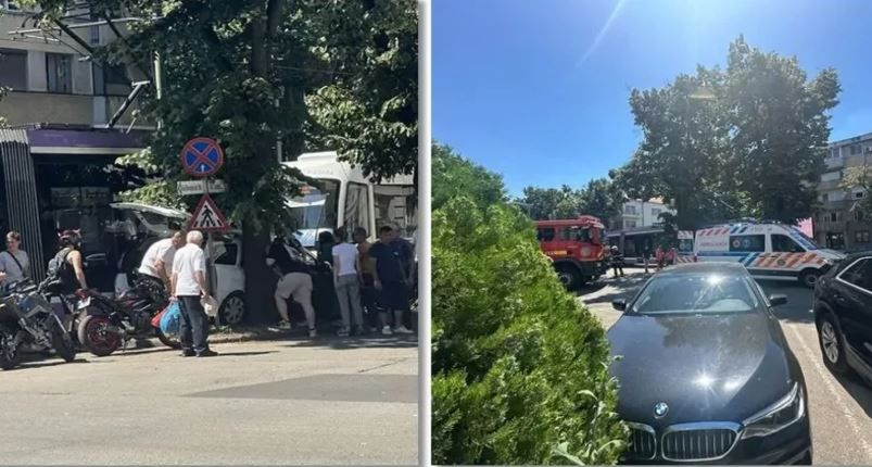 Accident grav la CJ Timis: Un taximetrist a fost izbit in plin de un tramvai