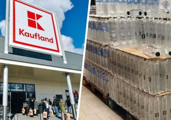 Kaufland elimină limita de cumpărare a apei minerale îmbuteliate prin aplicația Glovo