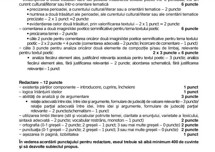 Ministerul Educatiei a publicat baremele oficiale la Limba romana. Elevii isi pot calcula acum nota