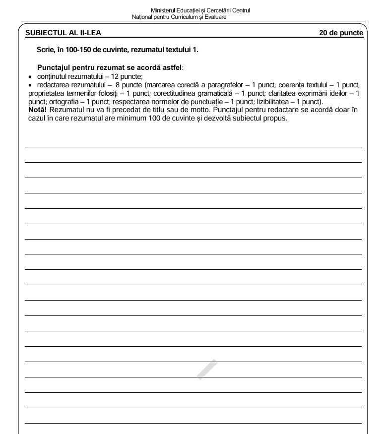 Subiectele de Limba Romana, Evaluarea Nationala 2026, au aparut pe grupuri de parinti in prima ora dupa inceperea probei