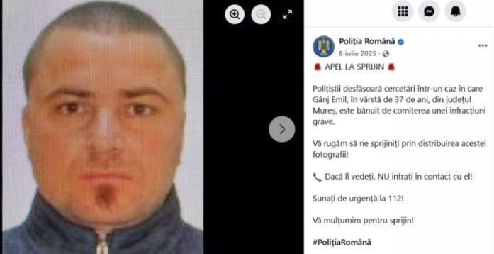 Emil Ganj a fost cautat cu o descriere gresita. MAI evita raspunsul despre recompensa