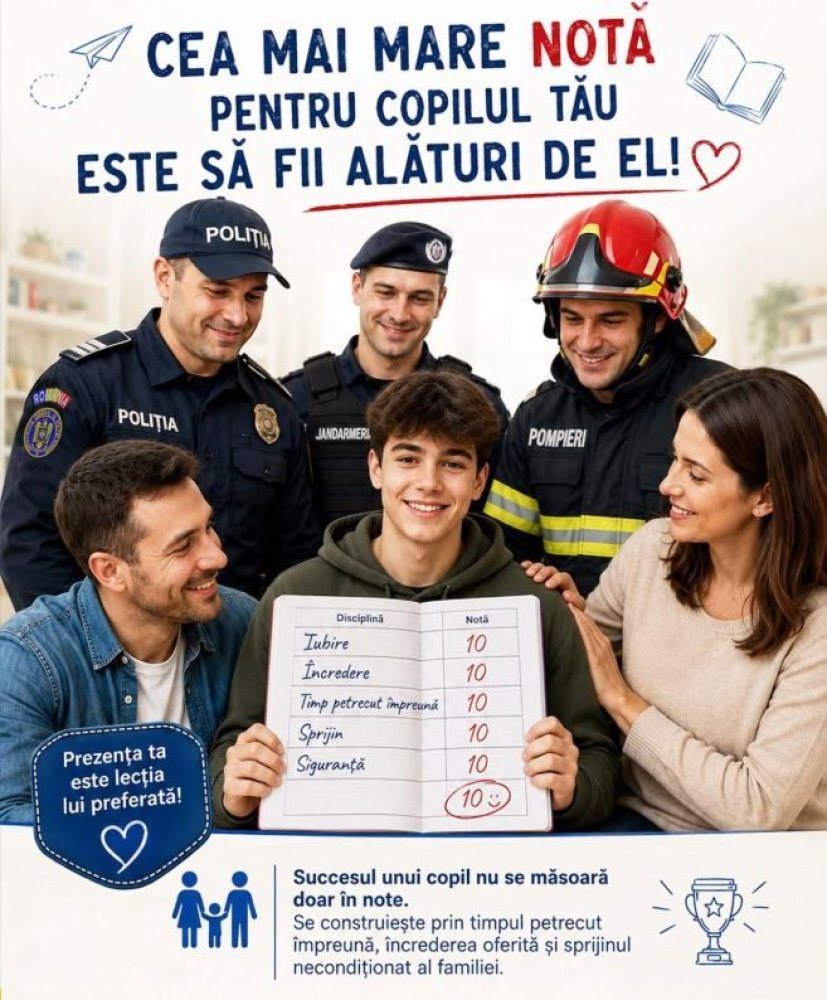 MAI lanseaza campania &bdquo;Niciun examen nu merita un copil pierdut. Cea mai mare nota este sa stie ca esti alaturi de el!&rdquo;