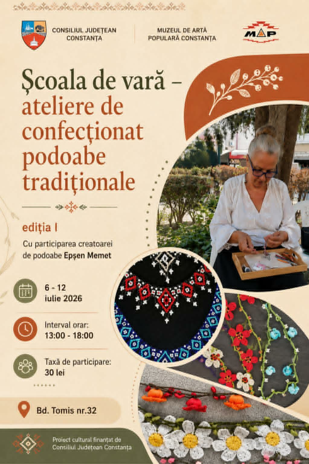 Muzeul de Arta din Constanta lanseaza proiectul &bdquo;scoala de vara - ateliere de confectionat podoabe traditionale&rdquo;
