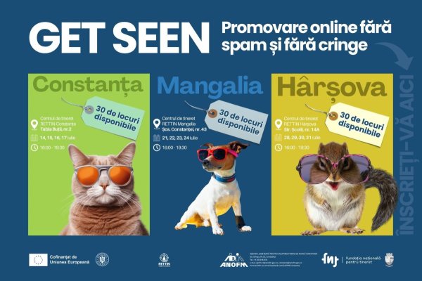 Primăria Hârșova anunță deschiderea înscrierilor pentru youth bootcampul „GET SEEN – Promovare online fără spam și fără cringe”