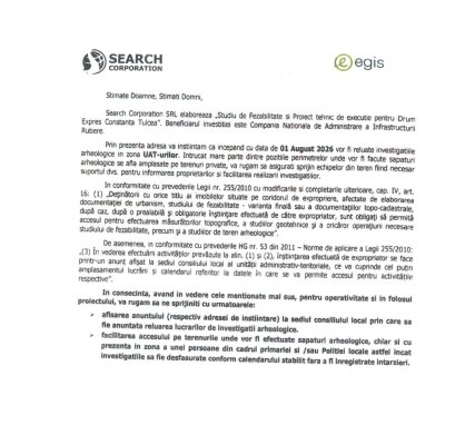 Primăria Mihail Kogălniceanu anunț despre drumul expres Constanța-Tulcea