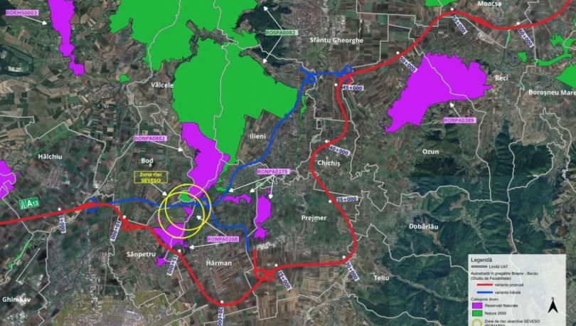Se contureaza Autostrada A13 Brasov-Bacau: CNIR a stabilit impartirea celor 174 de kilometri in cinci loturi