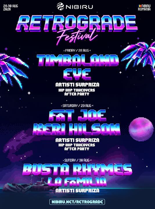 NIBIRU incheie luna august cu RETROGRADE Festival, un weekend dedicat hiturilor anilor 2000