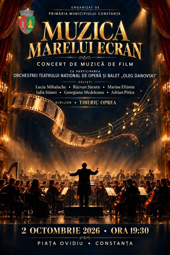 Muzica marilor povesti de film ajunge in Piata Ovidiu din Constanta! Muzica marilor povesti de film ajunge in Piata Ovidiu din Constanta!