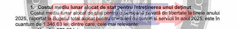 Cam asta este Romania oameni buni.  1.346 de lei pe luna pentru un detinut, in timp ce un copil primeste  292 de lei alocatia 