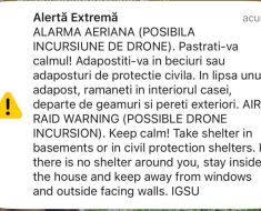 Mesaj Ro-Alert, emis în județul Tulcea! Posibilă incursiune de drone, în spațiul aerian Mesaj Ro-Alert, emis în județul Tulcea! Posibilă incursiune de drone, în spațiul aerian