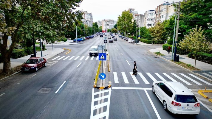 Două treceri de pietoni au fost reamenajate, pe strada Dezrobirii din municipiul Constanța!