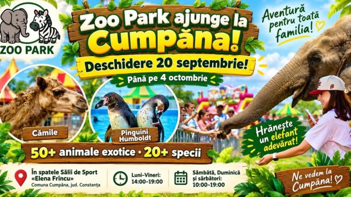 Zoo Park România ajunge la Cumpăna: Singurul loc din țară unde copiii pot hrăni un elefant
