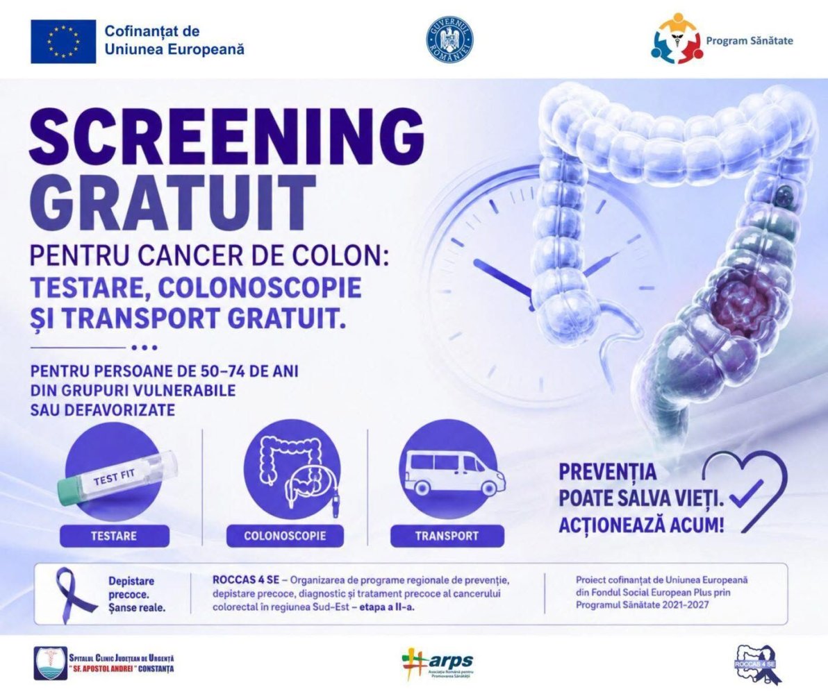 Primaria Navodari continua proiectul pentru diagnosticarea cancerului colorectal Primaria Navodari continua proiectul pentru diagnosticarea cancerului colorectal
