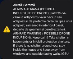 Ro-Alert în zona de nord a județului Tulcea: au fost identificate ținte aeriene Ro-Alert în zona de nord a județului Tulcea: au fost identificate ținte aeriene