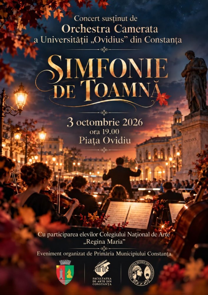 Primaria Constanta va invita la o seara de toamna, in acorduri de muzica clasica, in Piata Ovidiu Primaria Constanta va invita la o seara de toamna, in acorduri de muzica clasica, in Piata Ovidiu