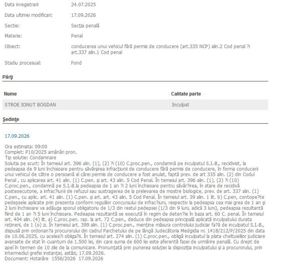 Fiul fostei primarite din Ion Corvin a fost condamnat la 1 an si 5 luni de inchisoare cu executare! Fiul fostei primarite din Ion Corvin a fost condamnat la 1 an si 5 luni de inchisoare cu executare!