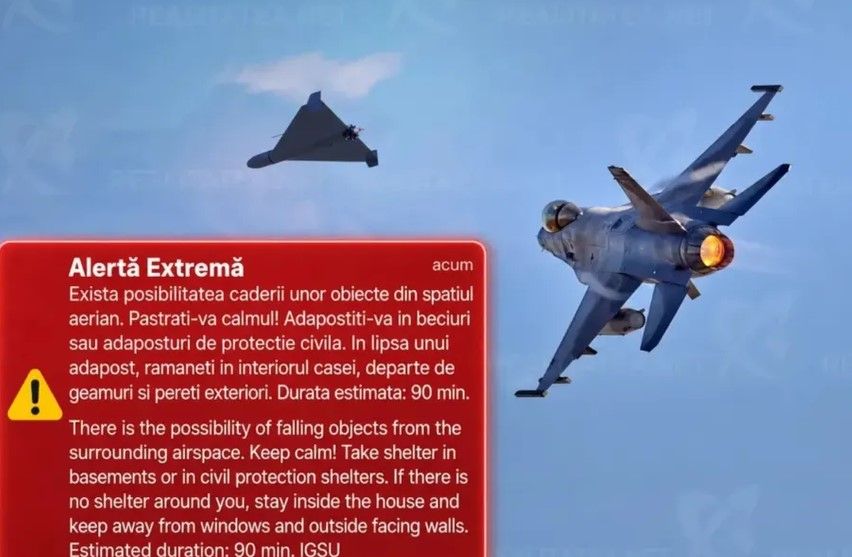 tinta aeriana detectata la est de Galati. Doua aeronave F-16 au fost trimise pentru monitorizare tinta aeriana detectata la est de Galati. Doua aeronave F-16 au fost trimise pentru monitorizare