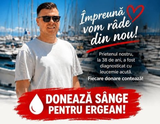 Apel pentru salvarea unei vieți: Ergean Feizula are nevoie urgentă de donatori de sânge