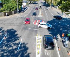 Un sens giratoriu a fost amenajat pe strada Cumpenei 