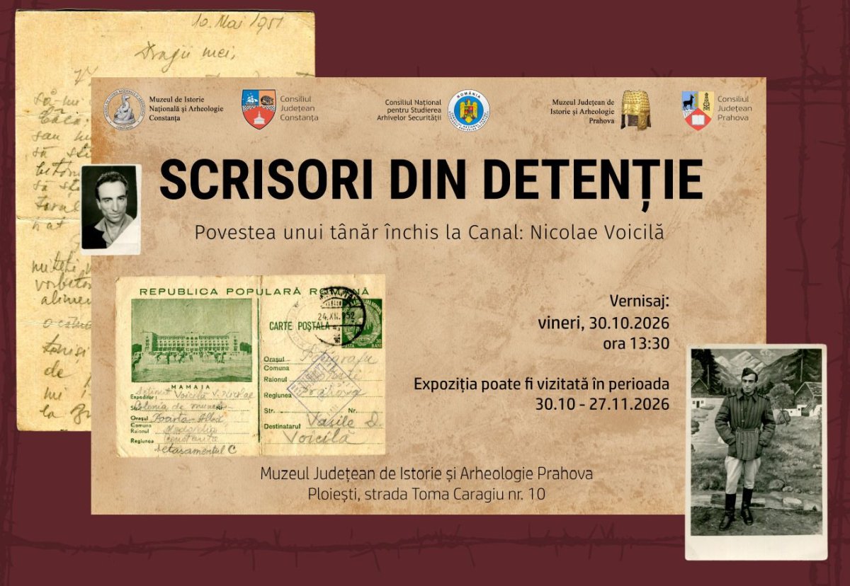 Expozitia marca MINA Constanta, „Scrisori din detentie”, prezenta la Muzeul Judetean de Istorie si Arheologie Prahova Expozitia marca MINA Constanta, „Scrisori din detentie”, prezenta la Muzeul Judetean de Istorie si Arheologie Prahova