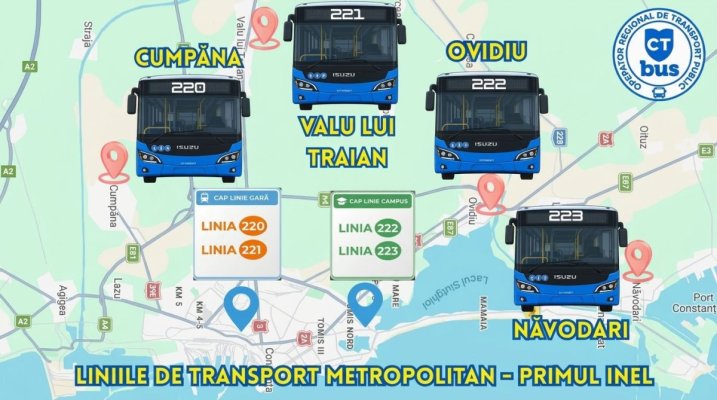 CT BUS devine, oficial, operator regional de transport public! Cumpăna și Năvodari, printre noile rute