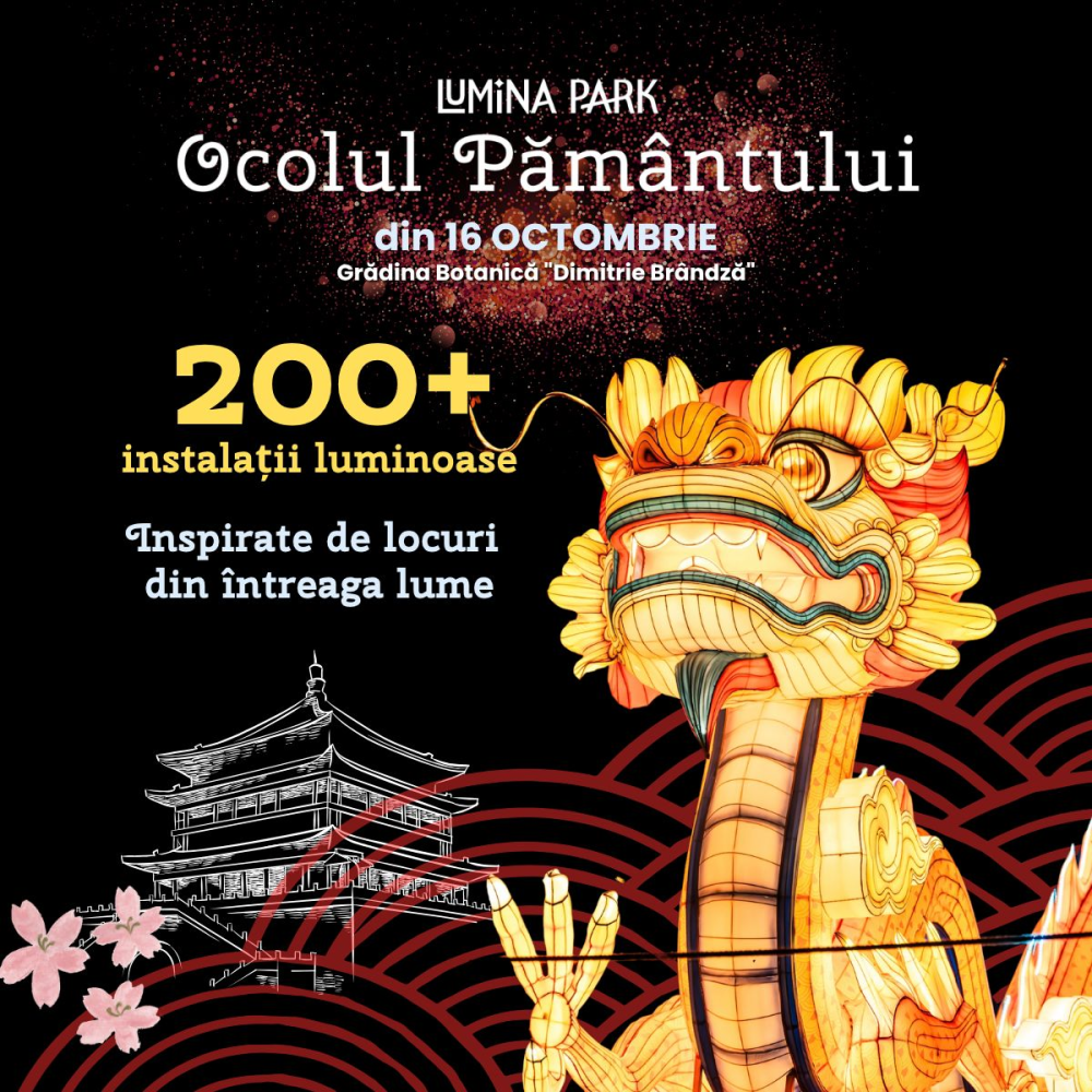 Cel mai mare parc de lumini din tara se deschide pe 16 octombrie in Bucuresti, la Gradina Botanica Cel mai mare parc de lumini din tara se deschide pe 16 octombrie in Bucuresti, la Gradina Botanica