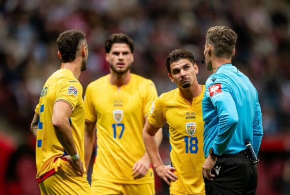 Decizie UEFA după meciul Polonia – România 6-0. Ce s-a întâmplat cu arbitrul, în urma eliminării lui Drăgușin