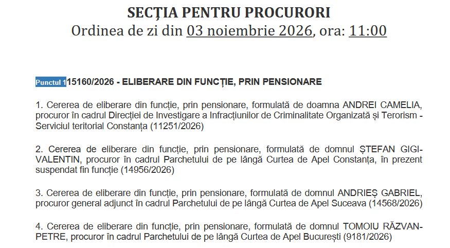 Fostul sef al Parchetului Curtii de Apel Constanta, Gigi Valentin stefan, cere pensionarea din arest preventiv