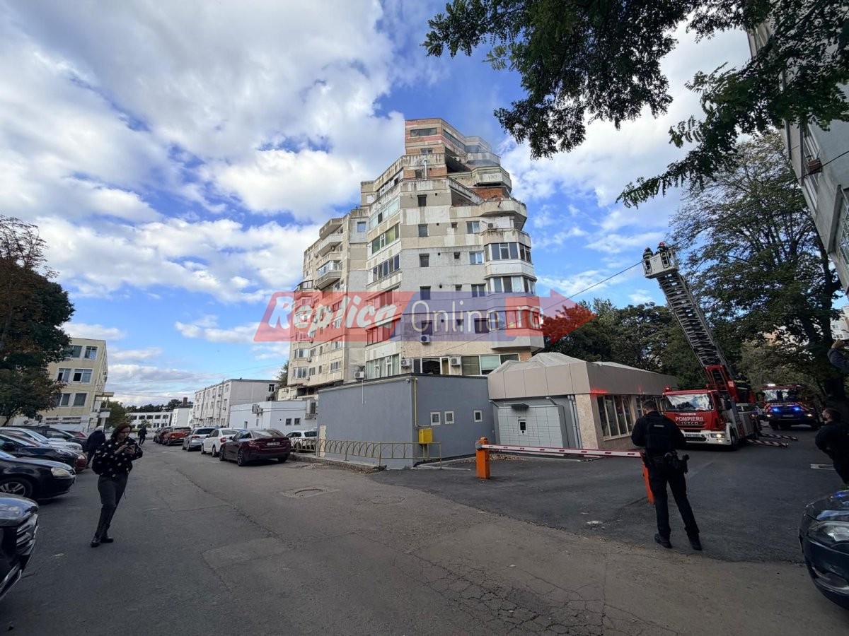 Mobilizare a pompierilor pe Bulevardul Tomis: un incendiu a izbucnit la un apartament, in apropiere de Liceul &bdquo;Tomis&rdquo;. Video