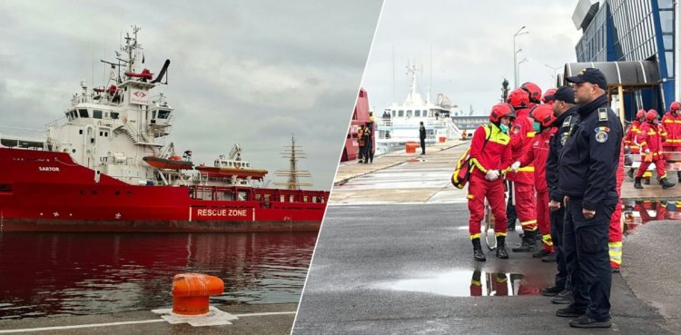 Misiune îndeplinită în Marea Neagră. Toți cei 9 marinari de pe nava atacată au fost aduși teferi în Portul Constanța. Video
