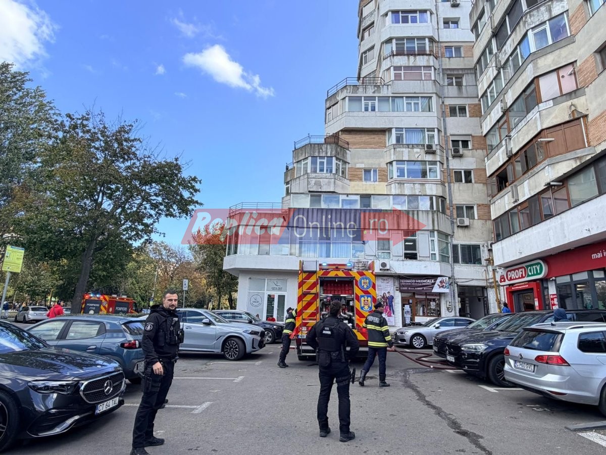 Mobilizare a pompierilor pe Bulevardul Tomis: un incendiu a izbucnit la un apartament, in apropiere de Liceul &bdquo;Tomis&rdquo;. Video