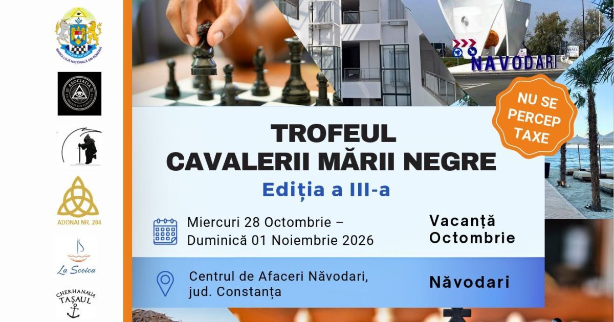 Cea de-a treia editie a competitiei de sah &bdquo;Trofeul Cavalerii Marii Negre&rdquo; va fi organizata in Mamaia Nord