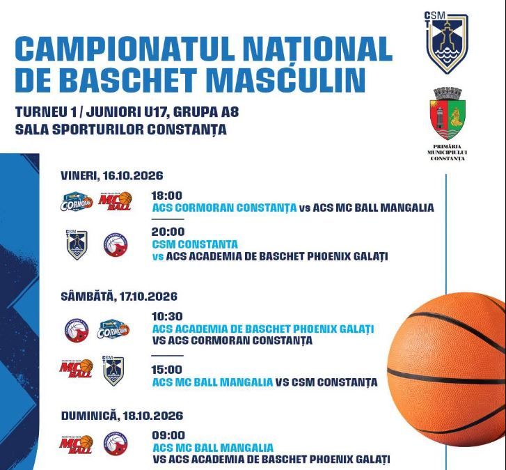 CSM Constanta organizeaza Campionatul National de Baschet Masculin, la Sala Sporturilor!