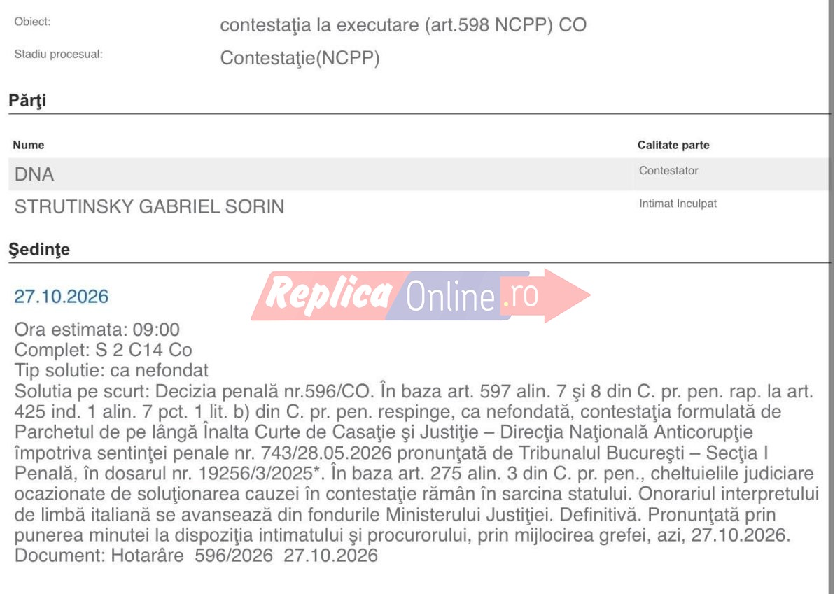 Sorin Strutinsky a scapat de urmarirea internationala, dupa ce Curtea de Apel Bucuresti a respins contestatia DNA Sorin Strutinsky a scapat de urmarirea internationala, dupa ce Curtea de Apel Bucuresti a respins contestatia DNA