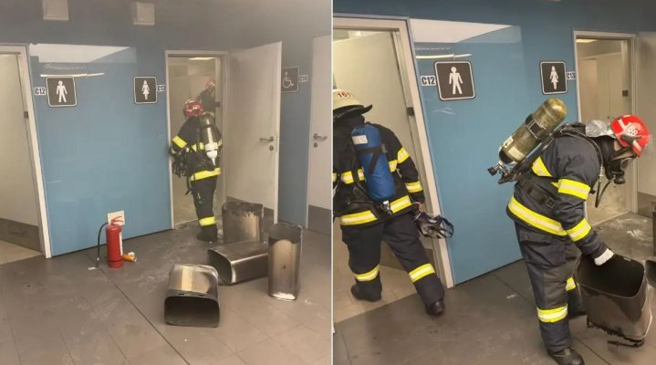 Incendiu la Aeroportul Internațional ”Henri Coandă”: ar fi fost provocat de o femeie cu tulburări psihice