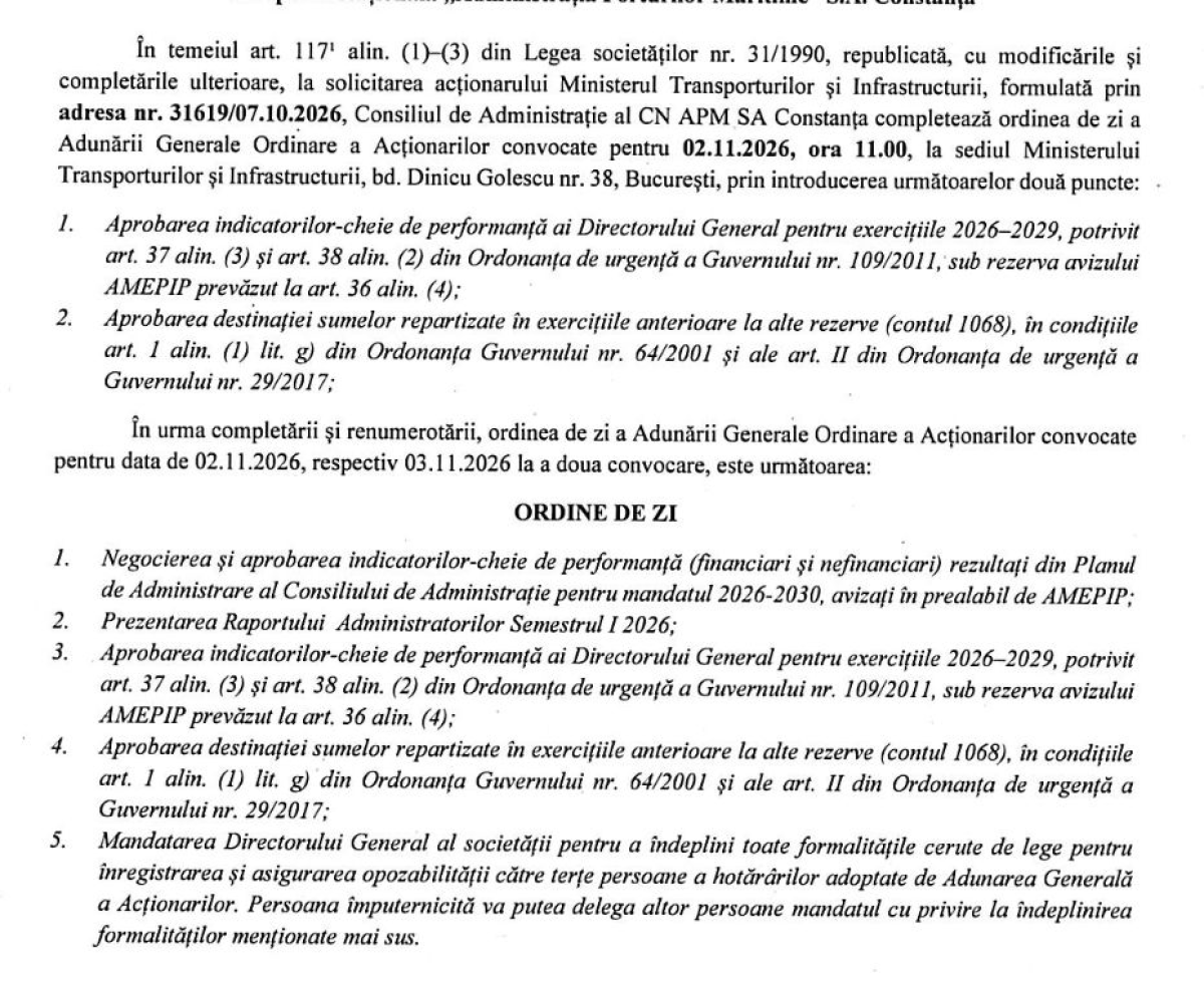 Ordin lasat de Miruta inainte de plecare! Noul ministru al Transporturilor stefan-Ovidiu Popa preia controlul total asupra banilor din Portul Constanta Ordin lasat de Miruta inainte de plecare! Noul ministru al Transporturilor stefan-Ovidiu Popa preia controlul total asupra banilor din Portul Constanta