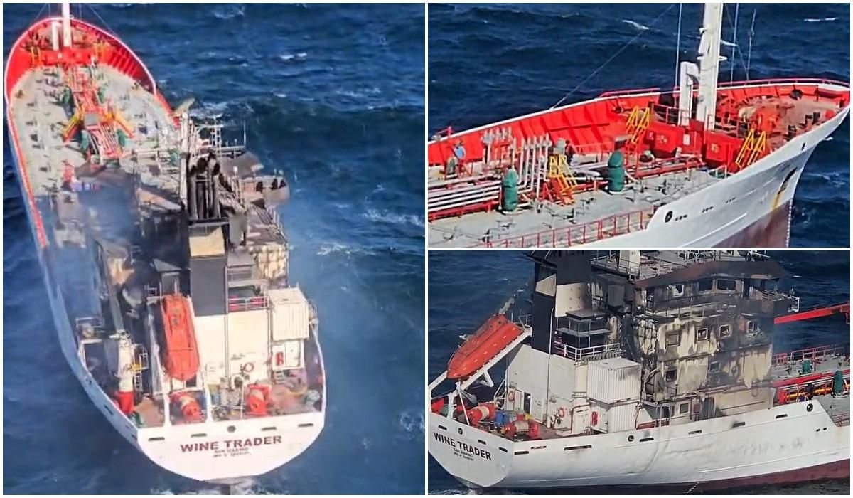 ALERTa MAJORa! Un elicopter MAI intervine pentru a salva marinarii de pe nava lovita de drona. Video ALERTa MAJORa! Un elicopter MAI intervine pentru a salva marinarii de pe nava lovita de drona. Video