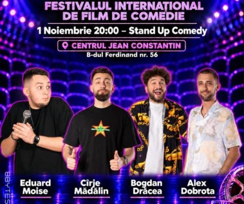 Un bilet, două locuri la stand-up! Promoție specială la Festivalul Internațional de Film de Comedie