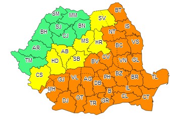 ANM A EMIS DOUĂ CODURI PORTOCALII PENTRU CONSTANȚA