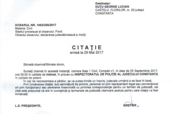 Anunţ al IPJ Constanţa