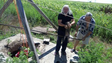 Cățeluș salvat din fântână, la Constanța