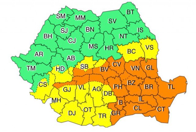 PLOI și VÂNT PUTERNIC. Meteorologii au emis COD PORTOCALIU